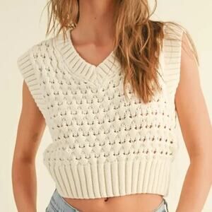 Miou Muse V-Neck Knit Sweater Size Medium